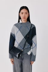 Cortefiel Soft diamond knit jumper Dark grey