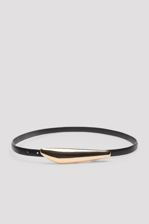 Cortefiel Thin buckle belt Black