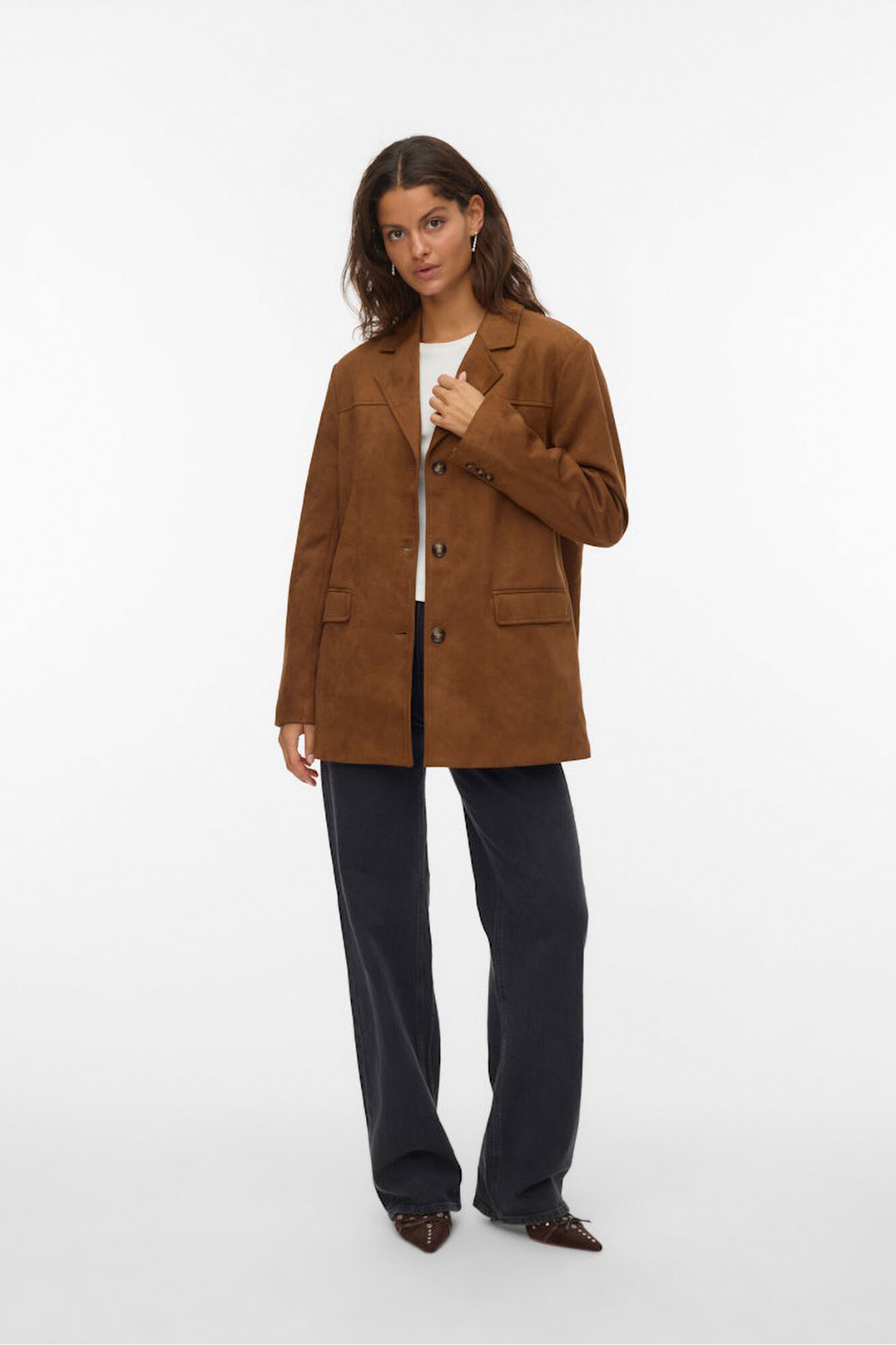 Vero Moda Casaco curta com efeito camur&ccedil;a