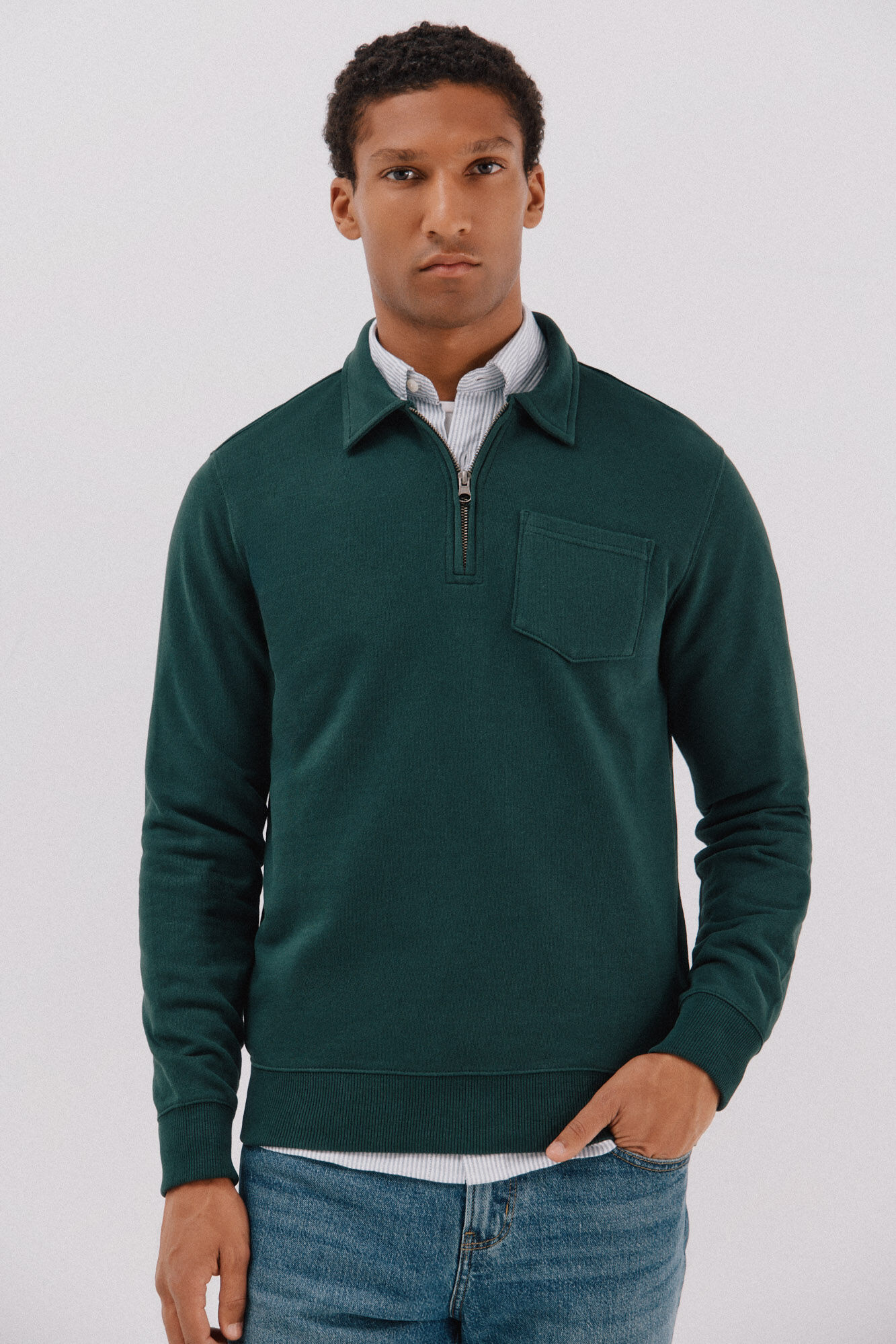 Cortefiel Polo shirt neck sweatshirt 