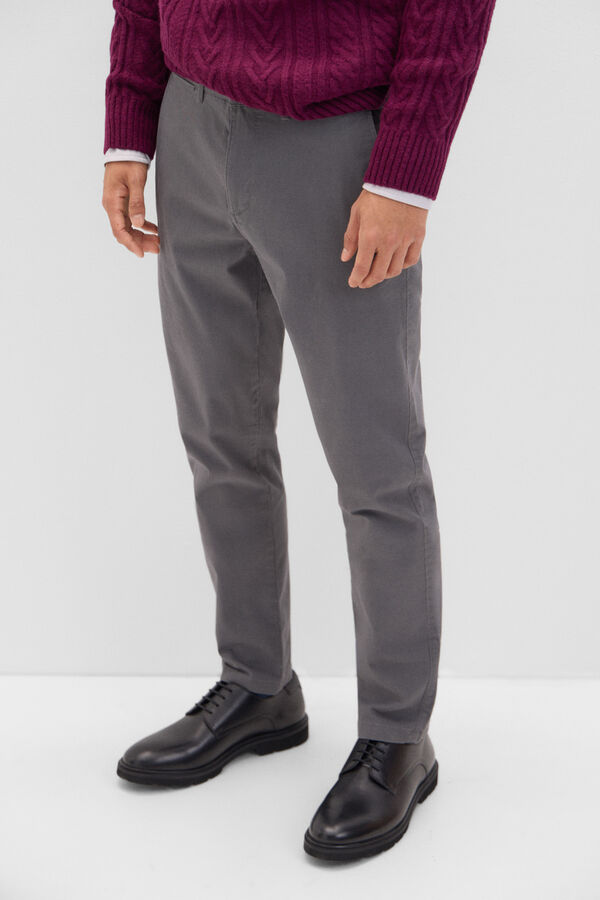 Cortefiel Slim fit printed chinos Grey