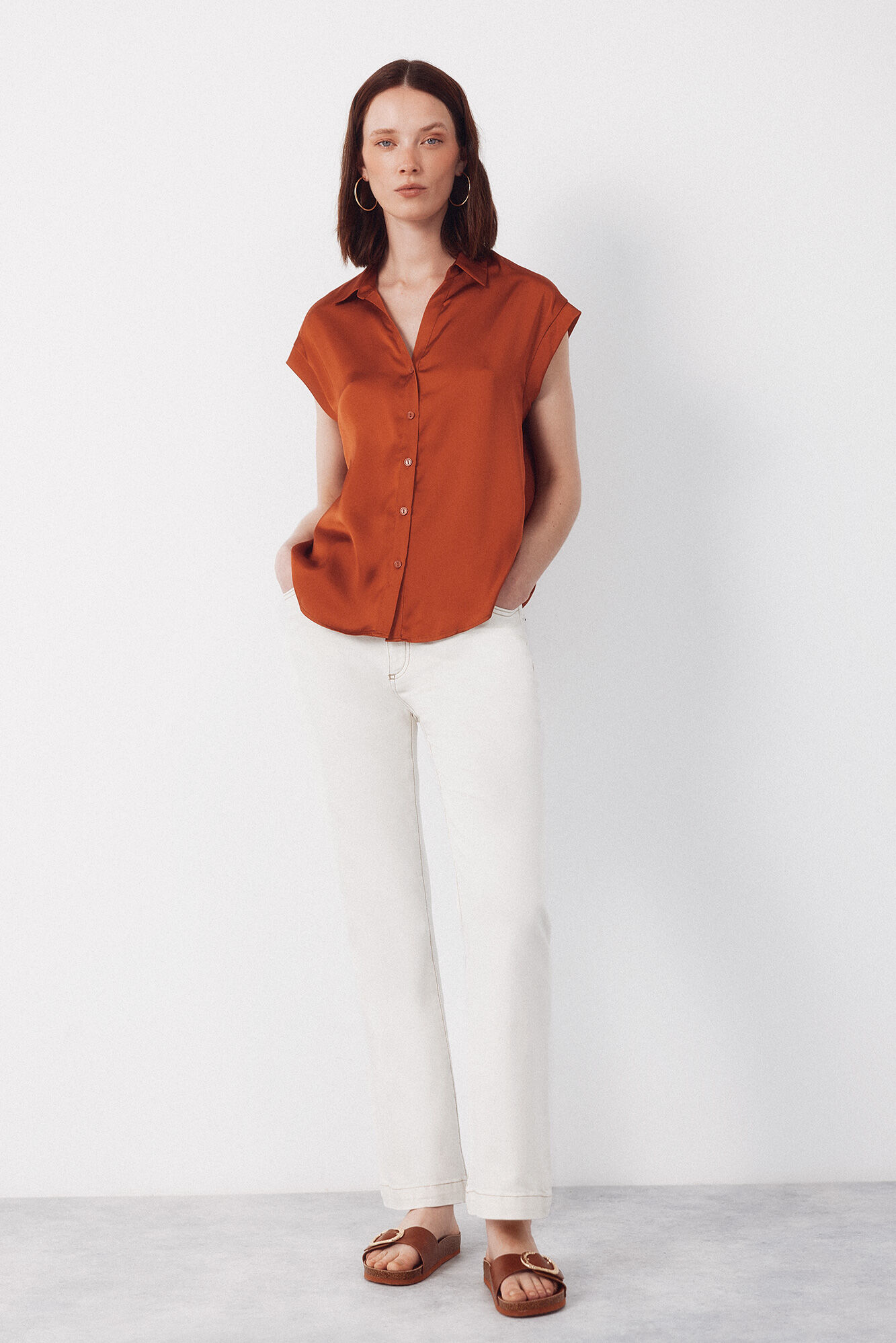 Cortefiel Camisa acetinada