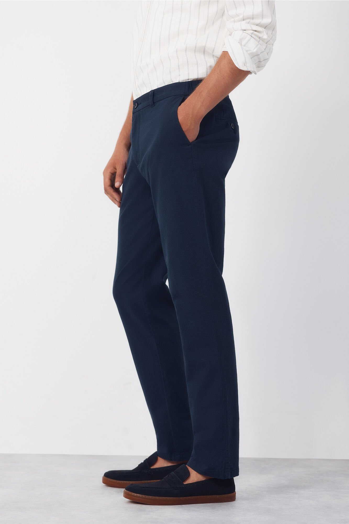 Cortefiel Regular cotton- linen chinos trousers