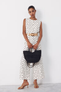 Cortefiel Herringbone basket bag