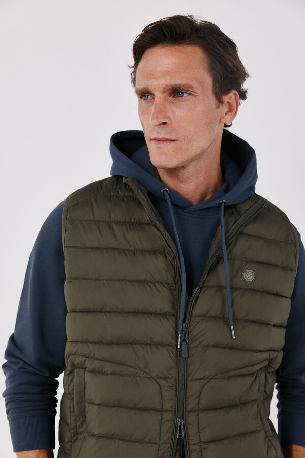Cortefiel Ultralight puffer gilet Kaki