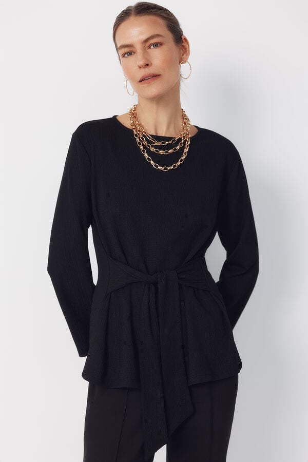Cortefiel Front knot top Black