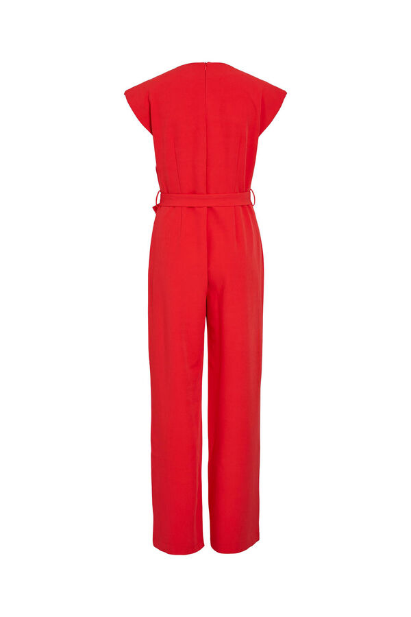 Cortefiel Short-sleeved jumpsuit Red