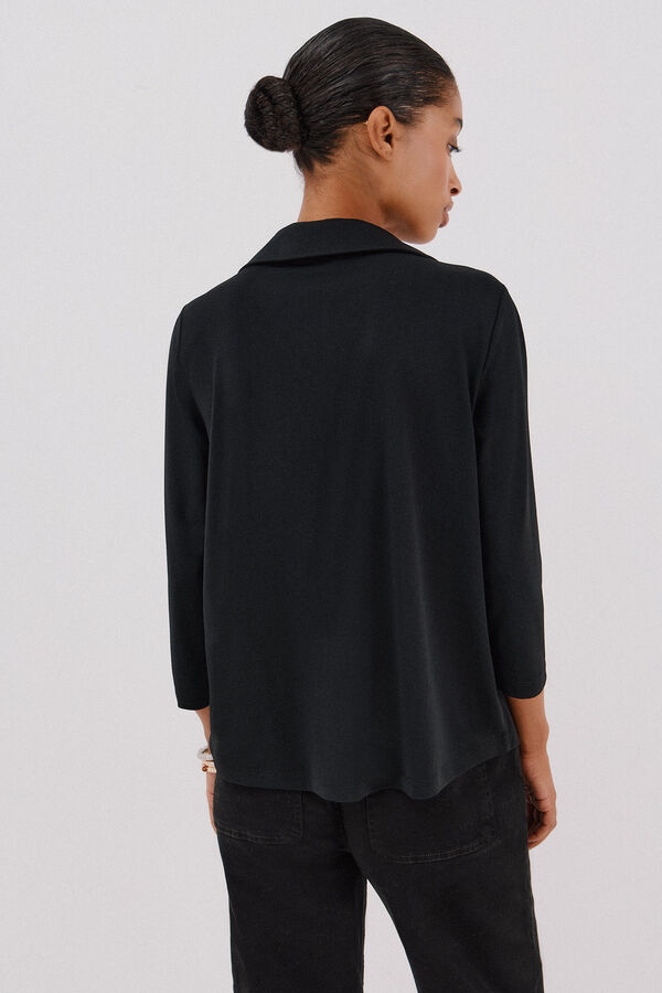 Cortefiel Elastic buttons shirt Black