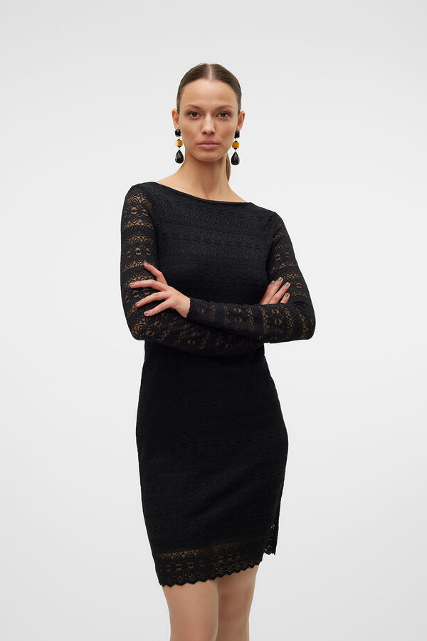 Vero Moda Vestido curto de manga comprida  Preto