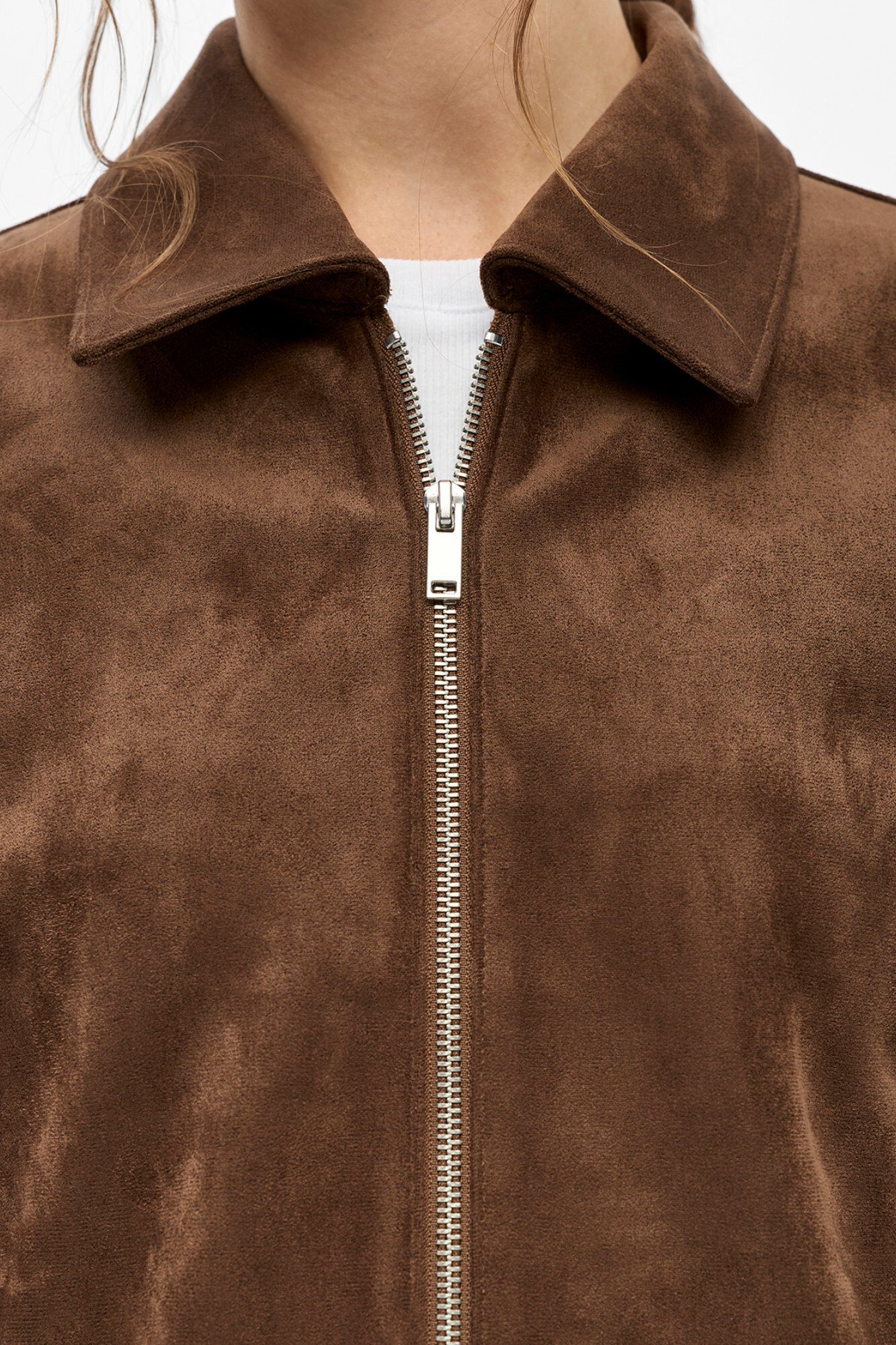 Object Short faux suede jacket