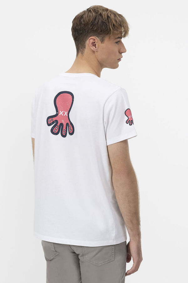 elPulpo Camiseta com logo triplo Branco