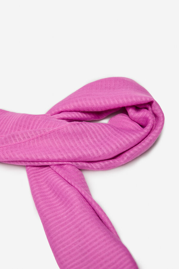 Cortefiel plain shiny scarf Pink