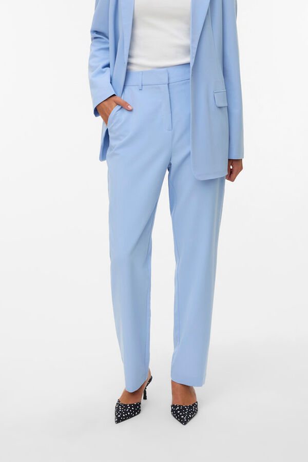 Vero Moda Cal&ccedil;a de vestir de mulher com dois bolsos Azul