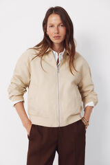 Cortefiel Faux leather bomber jacket Yellow