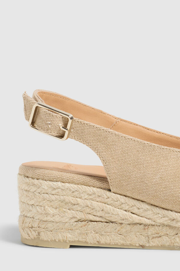 Casta&ntilde;er Alpercata cunha de juta natural Tostado