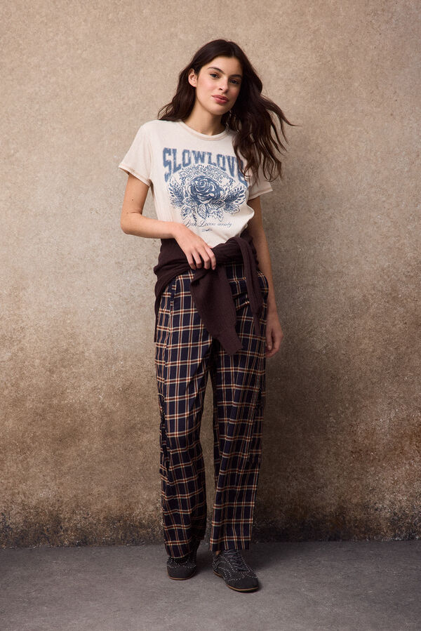 Slowlove T-shirt rosa SlowLove Ecru