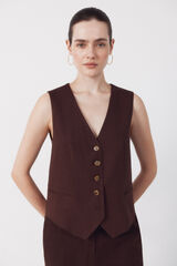 Cortefiel Tailored waistcoat Dark brown