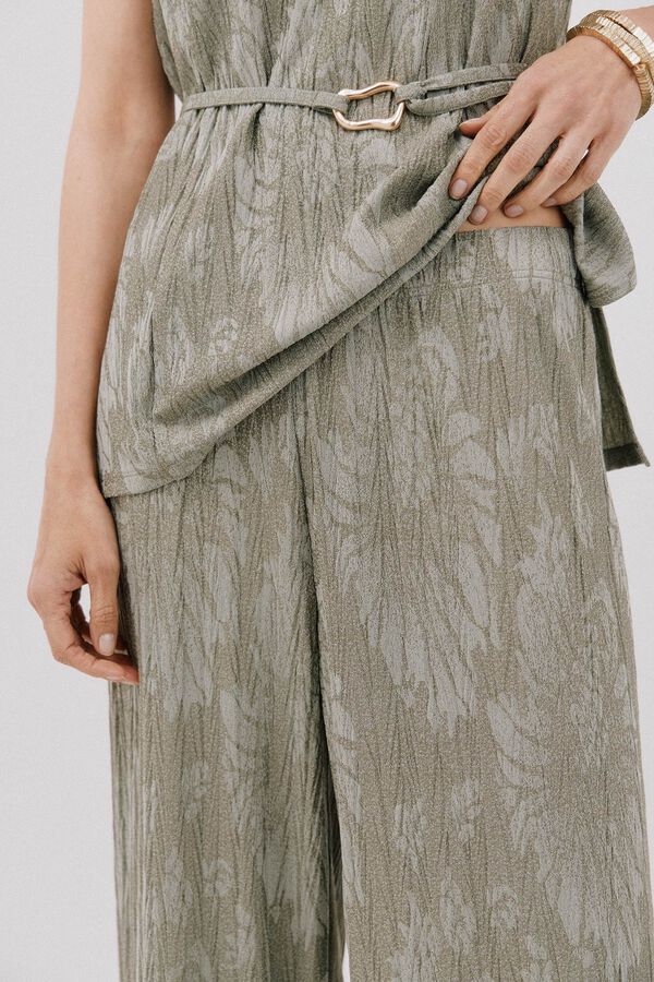 Cortefiel Jacquard knit trousers Kaki