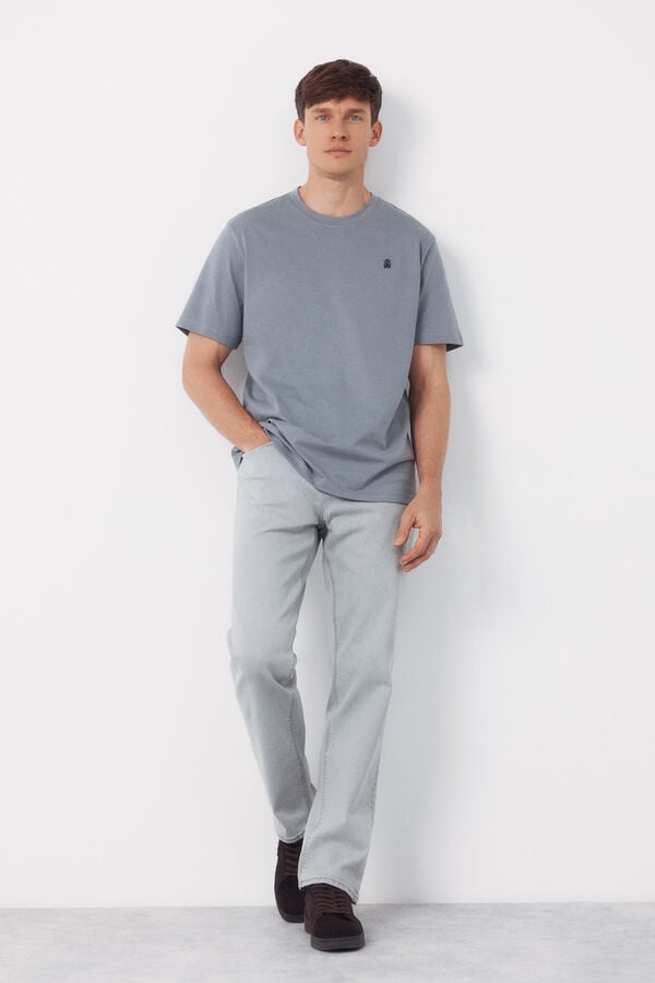 Cortefiel Camisola básica com bolso Cinzento