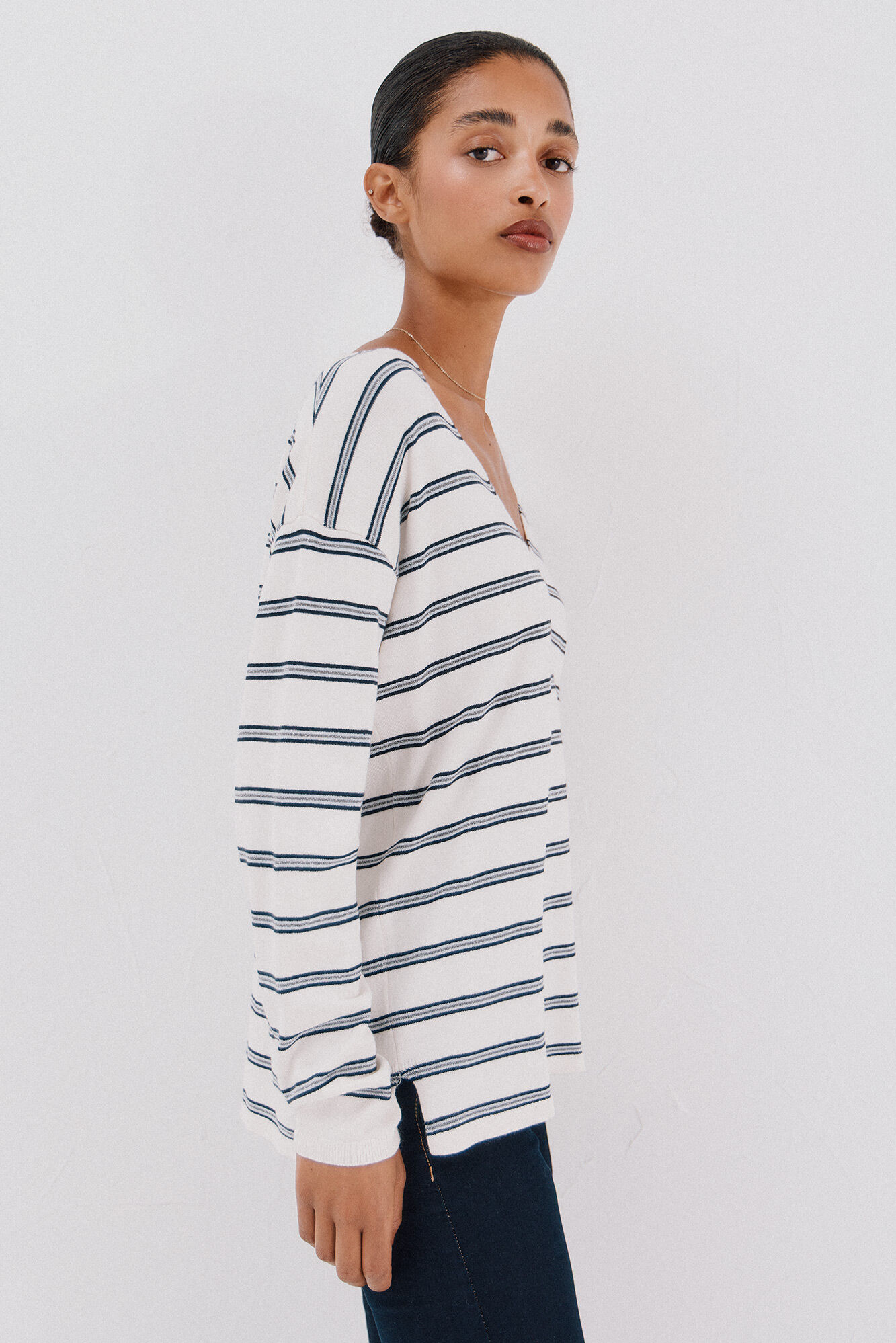 Cortefiel Camisola de malha decote bico