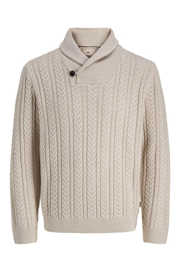 Jack & Jones Camisola de malha trançada Cinzento