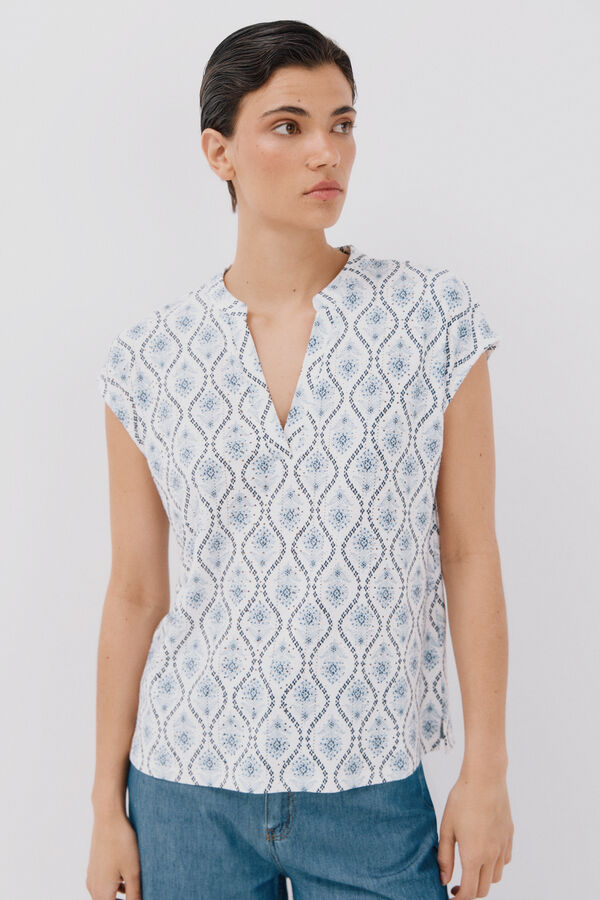 Cortefiel Openwork  knit  t-shirt Multicolour