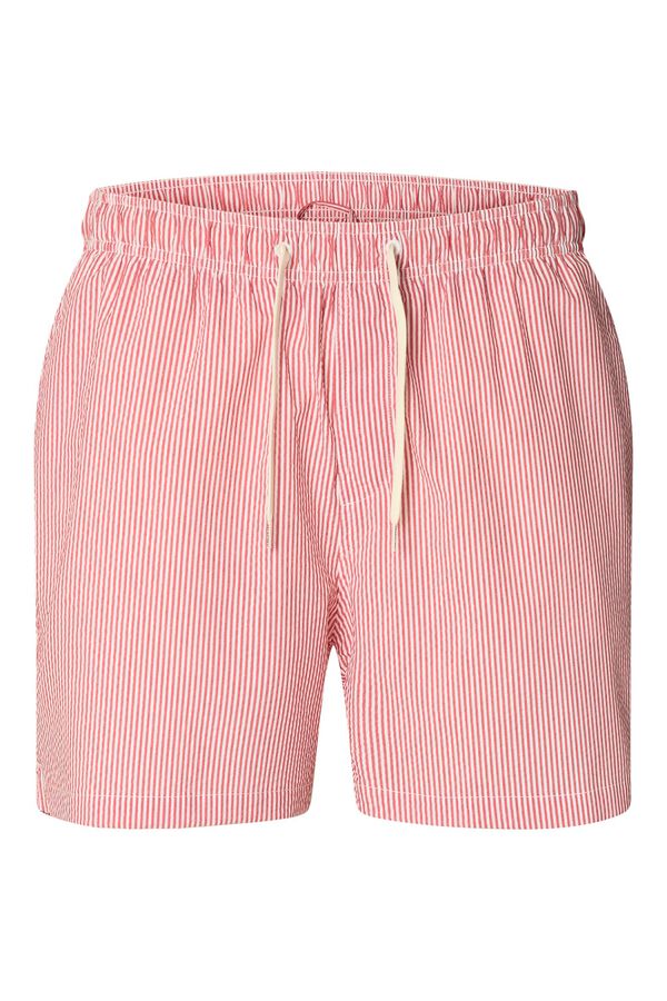 Selected Fato de banho liso Vermelho