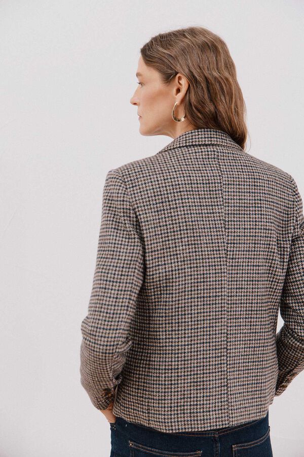 Cortefiel Cropped blazer Printed grey