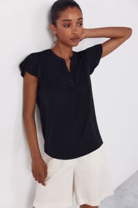 Cortefiel Blusa fluida manga com folho