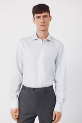 Cortefiel Easy-iron checked dress shirt Blue