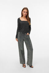 Vero Moda Top de manga comprida com manga quadrado Preto