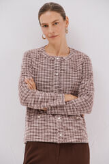 Cortefiel Tweed cardigan Dark brown