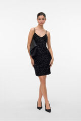 Vero Moda Vestido de alças de lantejoulas Preto