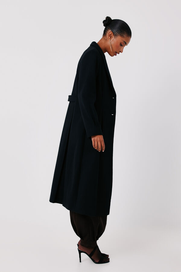 Cortefiel Double-breasted coat with buttons Black