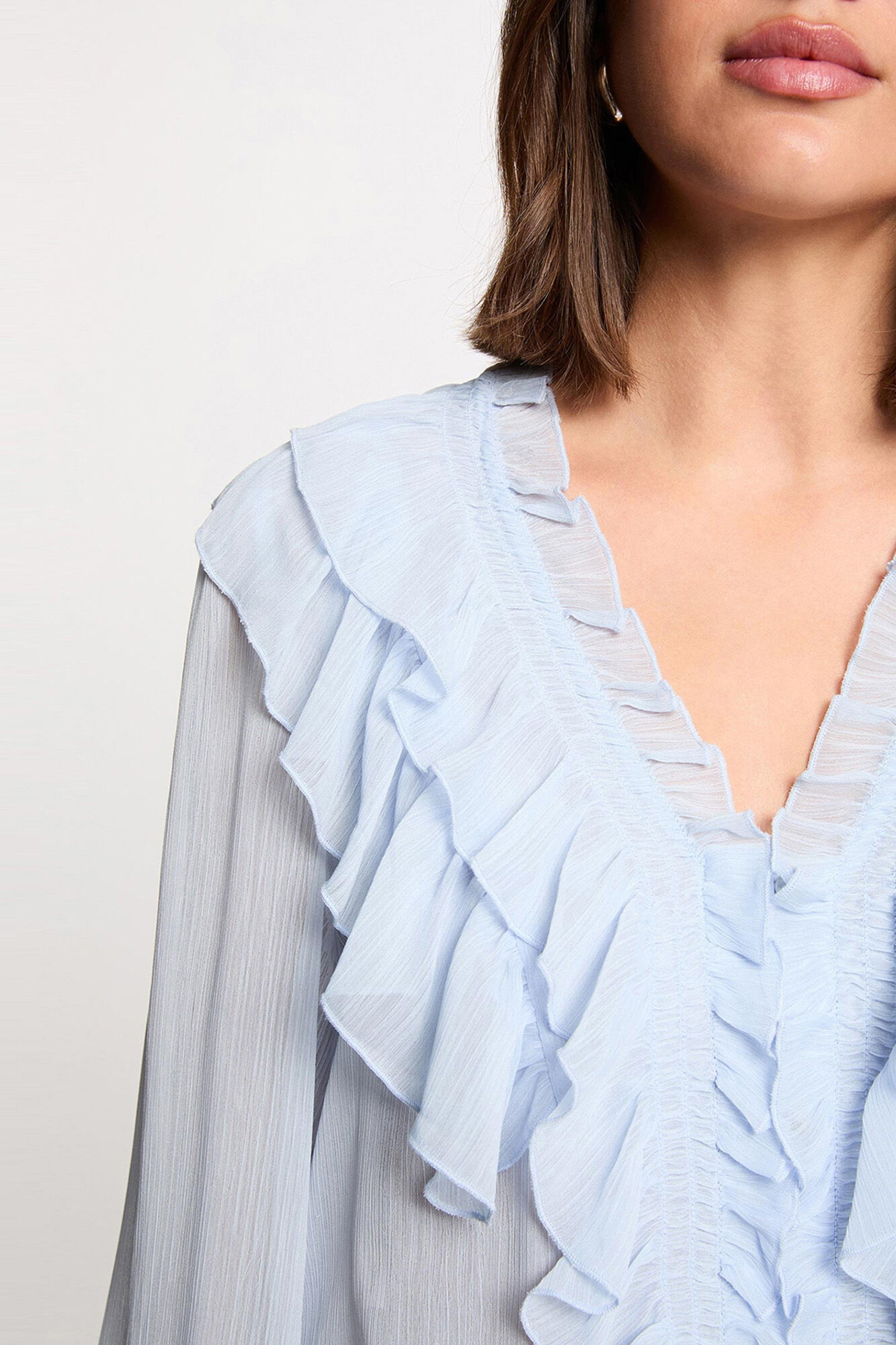 Morgan Fluid shirt with V-neck