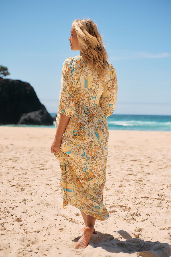 Jaase Vestido midi Ivy Amarelo