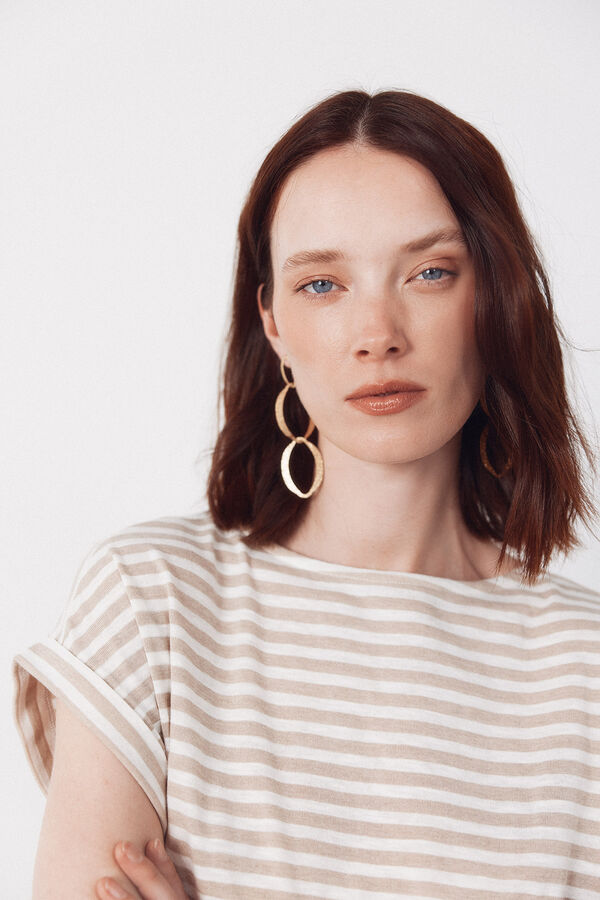 Cortefiel Striped t-shirt Beige