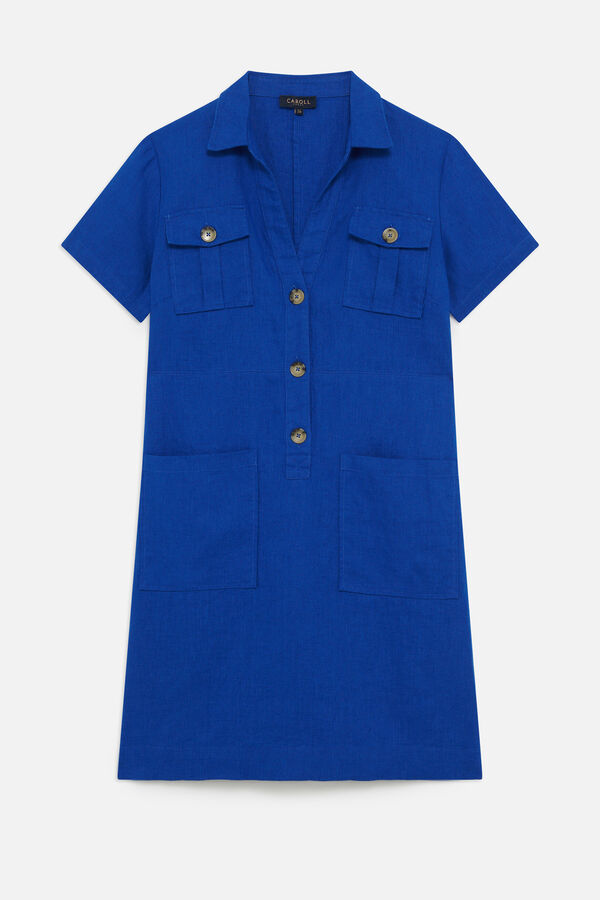 Caroll Vestido laure 100% lino Azul oscuro