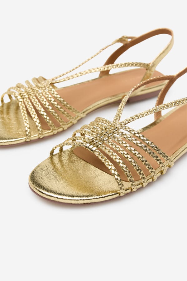 Cortefiel Braided straps sandal Yellow