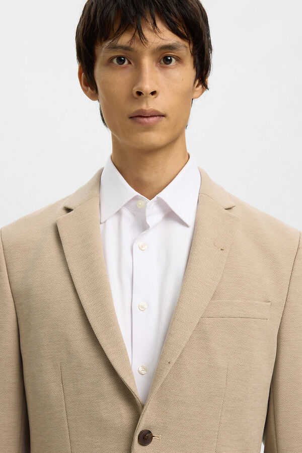 Selected Men's slim fit suit jacket Beige