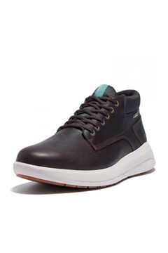 Cortefiel Leather and Gore-Tex mid-top Dark brown