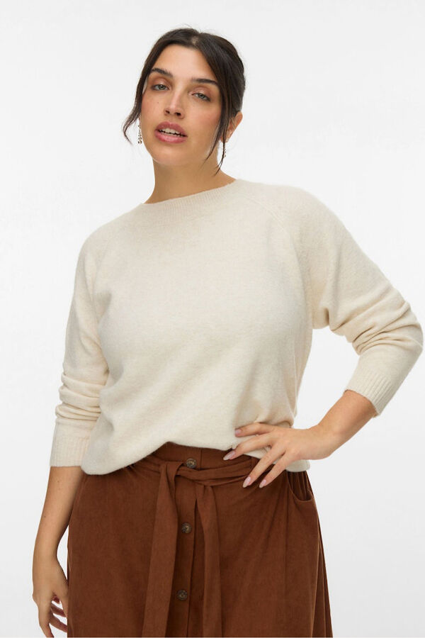 Vero Moda Curve Camisola grande de gola redonda  Tostado