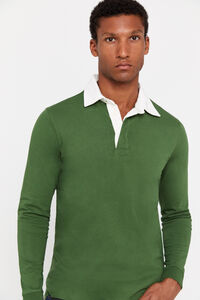 Cortefiel Polo rugby liso Verde