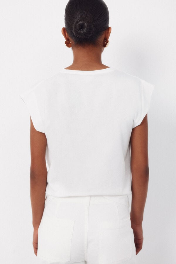 Cortefiel Printed t-shirt Printed white