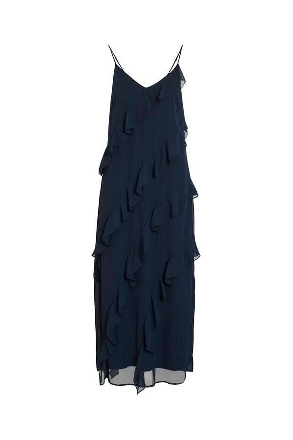 Vila Vestido de festa midi de chiffon Azul