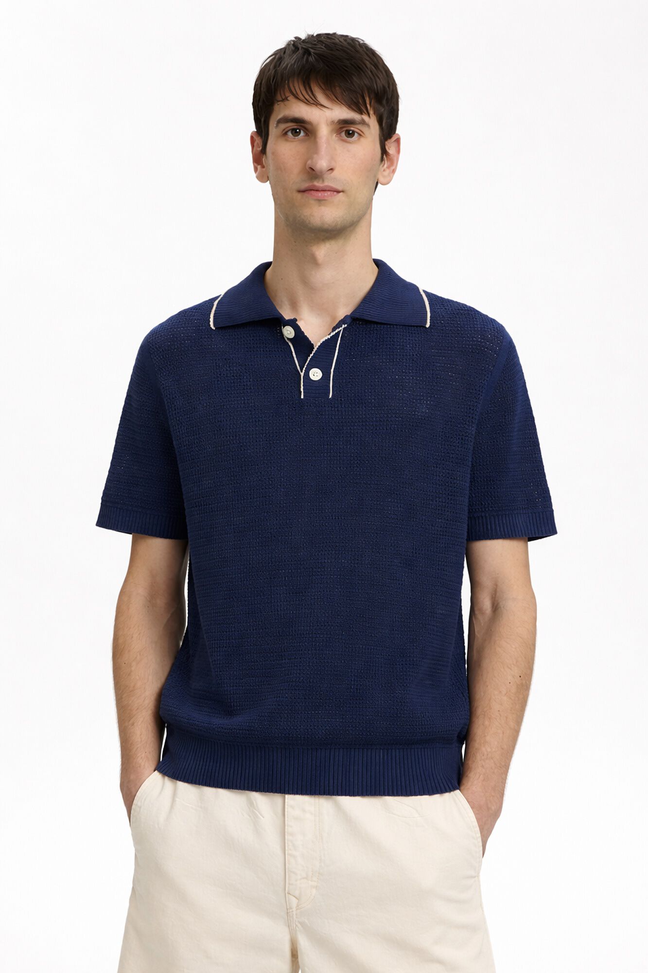 Selected Polo de malha manga curta