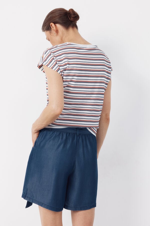 Cortefiel Basic t-shirt with gold buttons Multicolour
