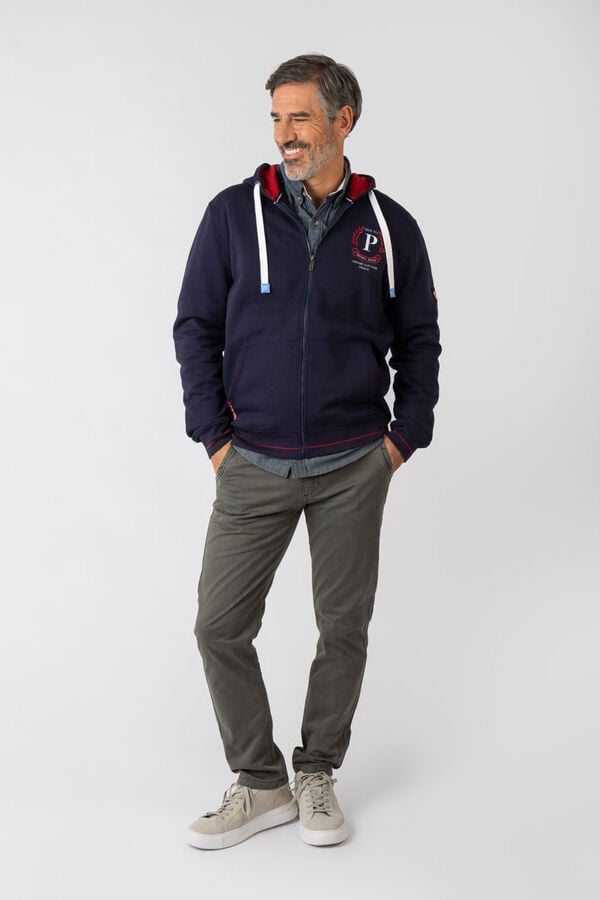 Privata Sweatshirt aberto com capuz e bolsos Azul