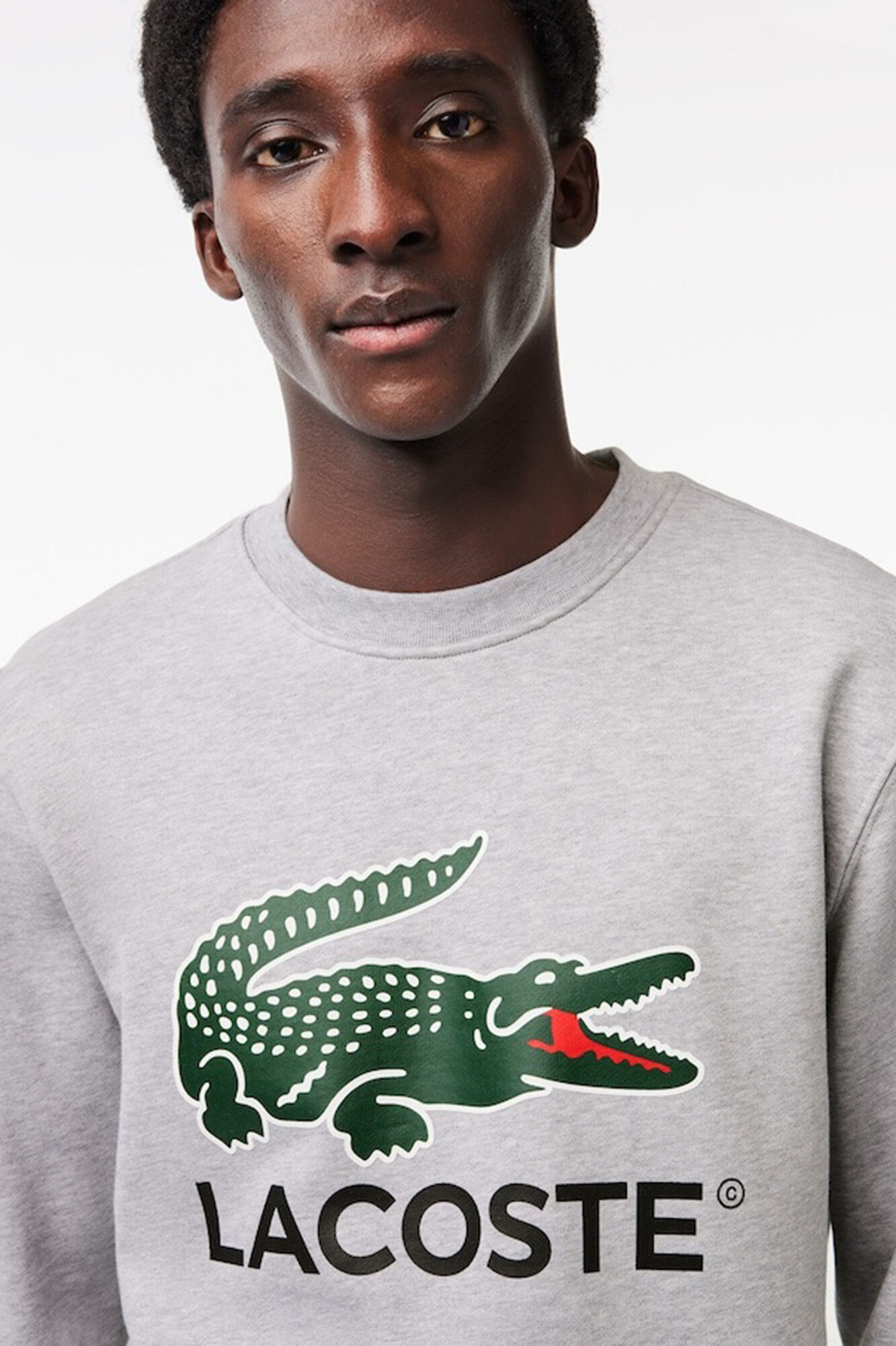 Lacoste Sweatshirt Lacoste de corte cl&aacute;ssico em felpa de algod&atilde;o