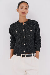 Cortefiel Short jacket with buttons Black